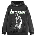 JAYLEN BROWN VINTAGE HOODIE – שחור שטוף