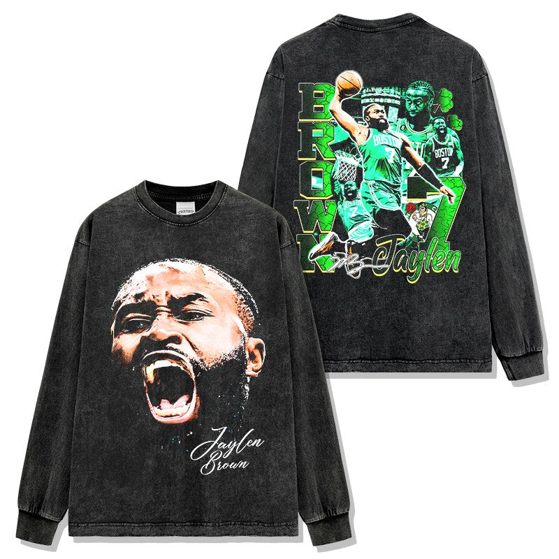 JAYLEN BROWN LONG SLEEVE – שחור שטוף