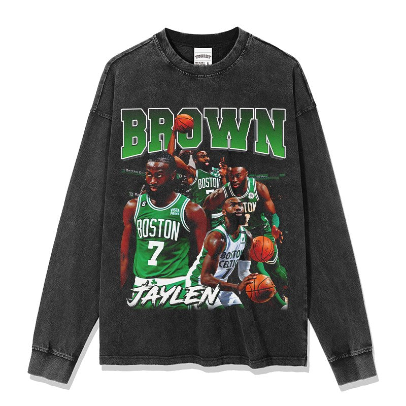 JAYLEN BROWN LONG SLEEVE – שחור שטוף