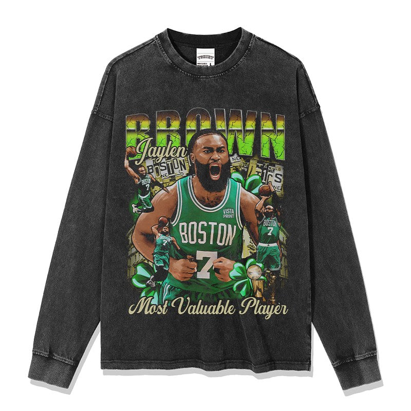 JAYLEN BROWN LONG SLEEVE – שחור שטוף