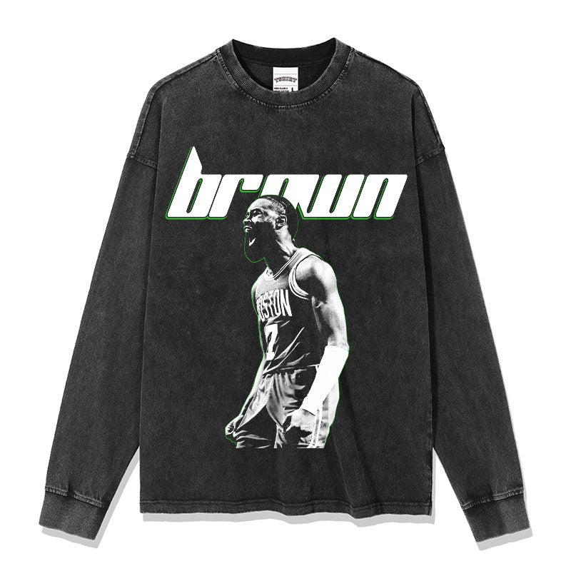 JAYLEN BROWN LONG SLEEVE – שחור שטוף