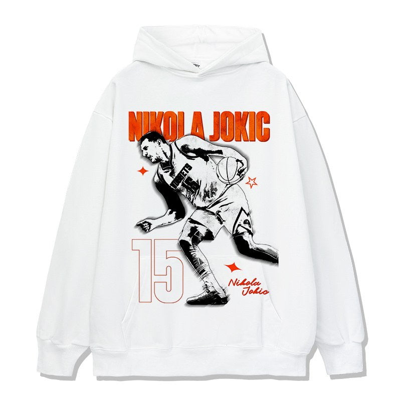 NIKOLA JOKIC VINTAGE HOODIE – לבן