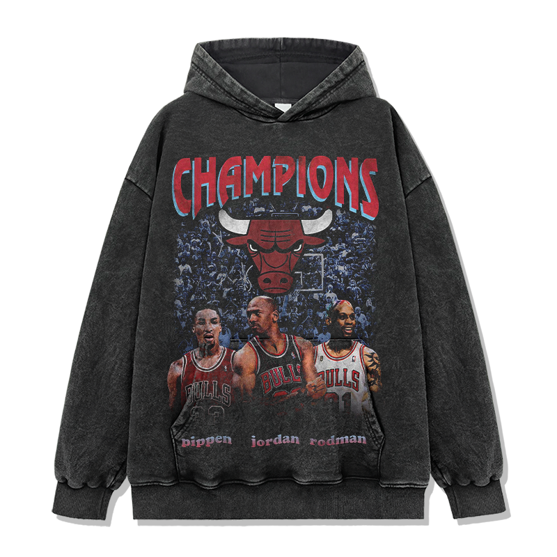 MICHAEL JORDAN VINTAGE HOODIE – שחור שטוף