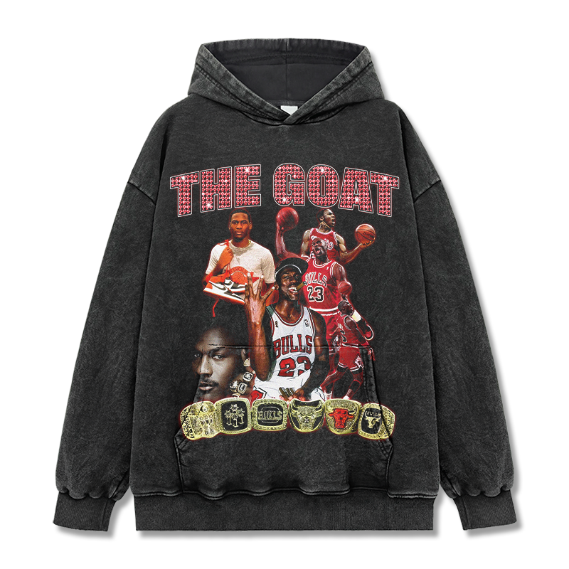 MICHAEL JORDAN VINTAGE HOODIE – שחור שטוף