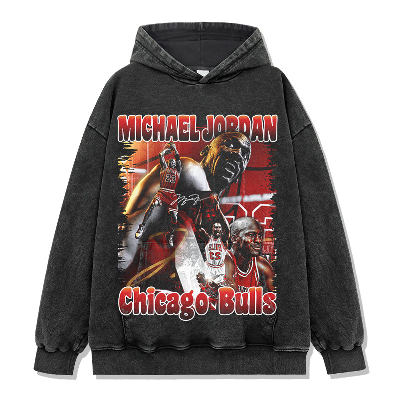 MICHAEL JORDAN VINTAGE HOODIE – שחור שטוף
