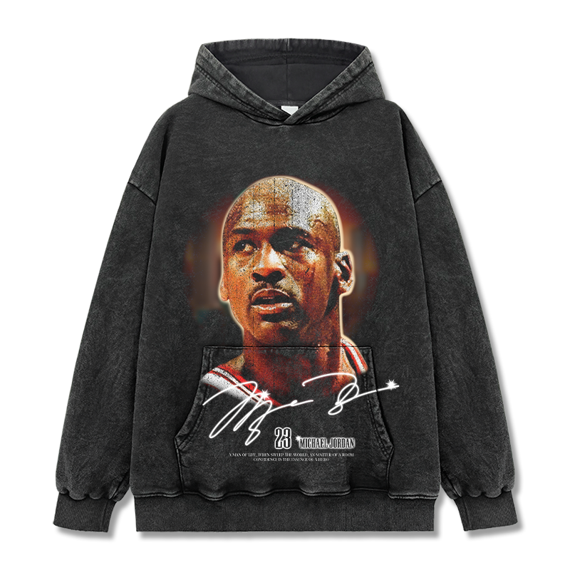 MICHAEL JORDAN VINTAGE HOODIE – שחור שטוף