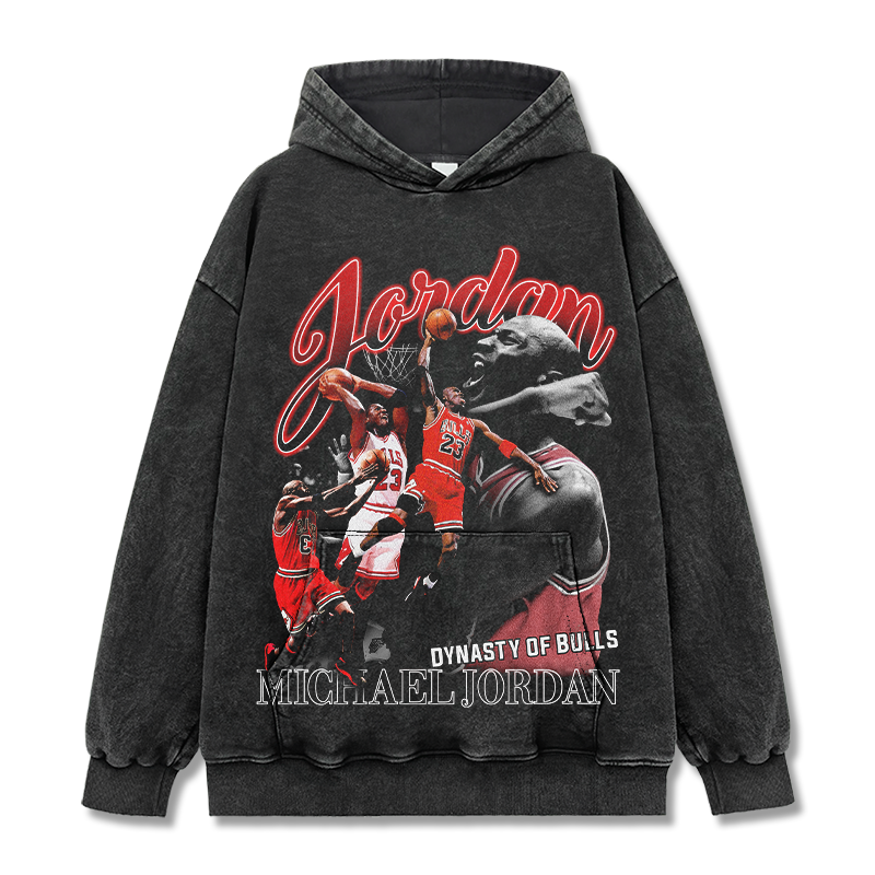 MICHAEL JORDAN VINTAGE HOODIE – שחור שטוף