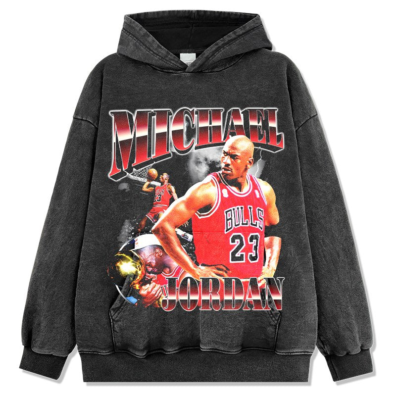 MICHAEL JORDAN VINTAGE HOODIE – שחור שטוף