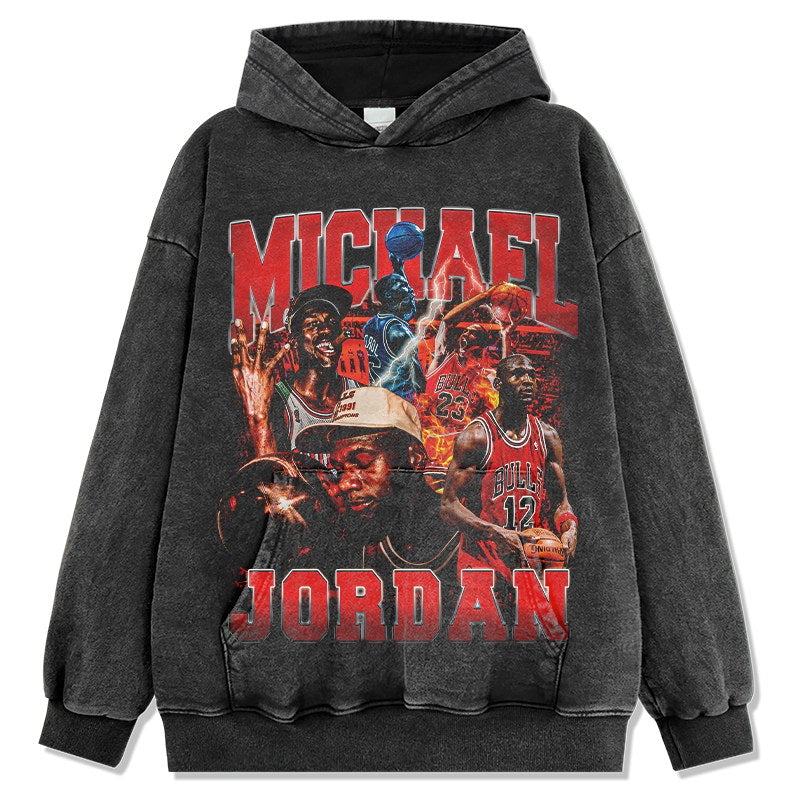 MICHAEL JORDAN VINTAGE HOODIE – שחור שטוף