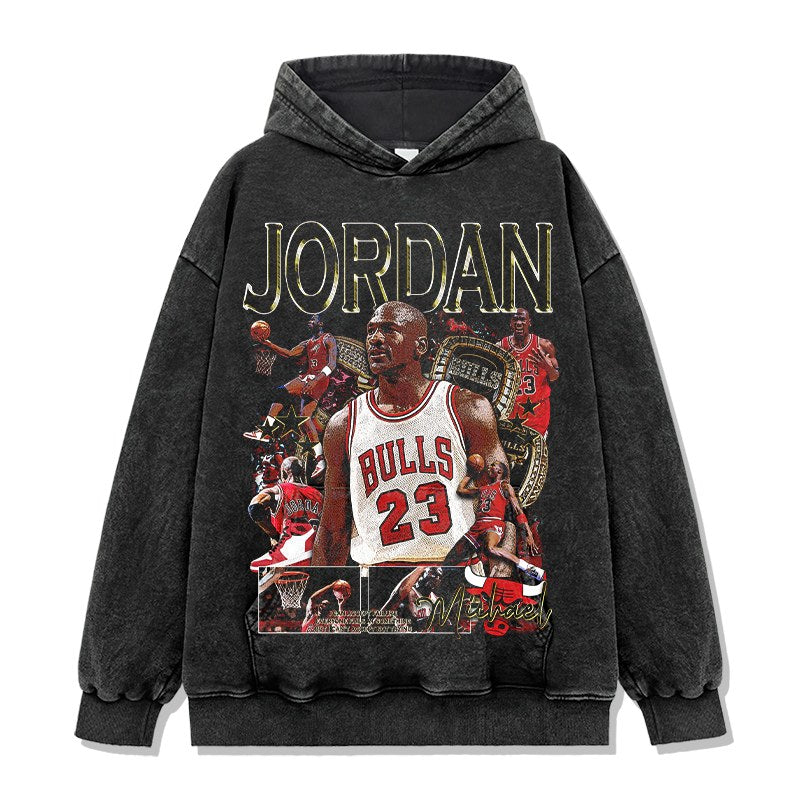 MICHAEL JORDAN VINTAGE HOODIE – שחור שטוף