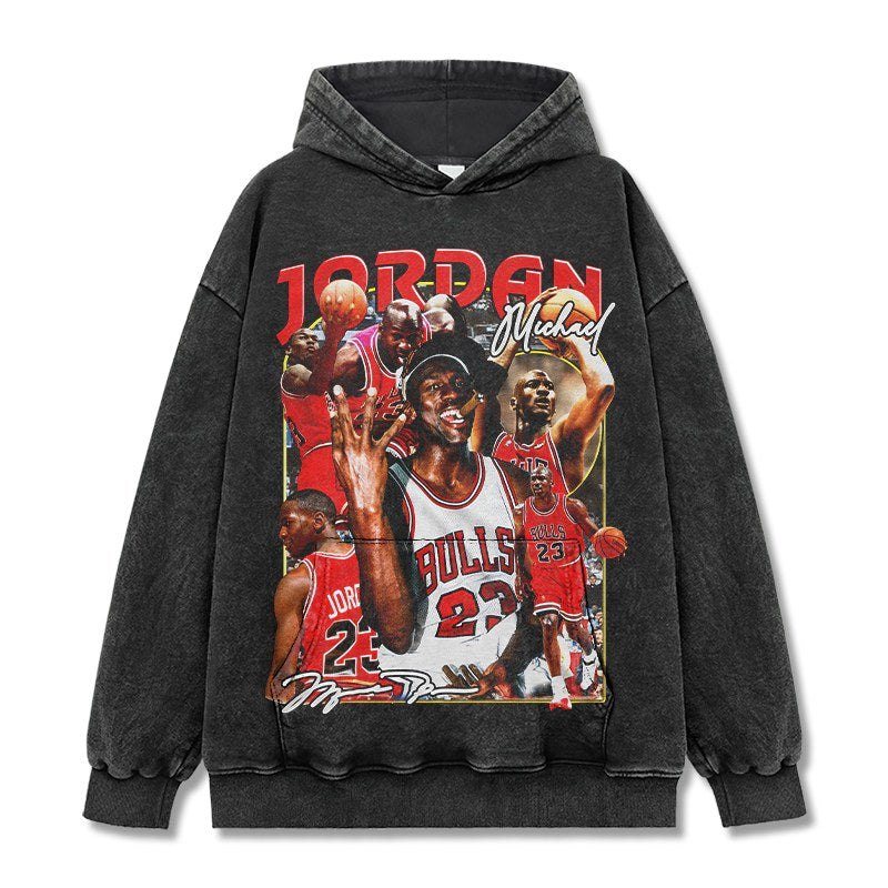 MICHAEL JORDAN VINTAGE HOODIE – שחור שטוף