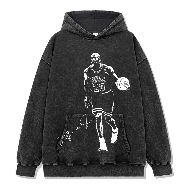 MICHAEL JORDAN VINTAGE HOODIE – שחור שטוף