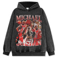 MICHAEL JORDAN VINTAGE HOODIE – שחור שטוף