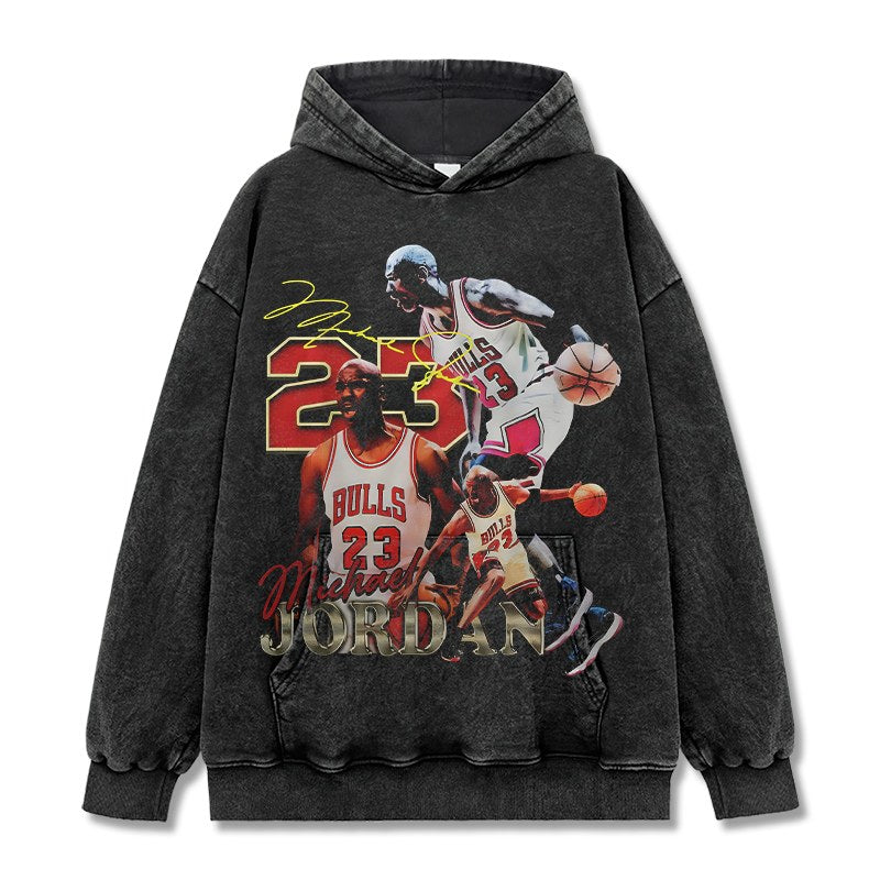 MICHAEL JORDAN VINTAGE HOODIE – שחור שטוף
