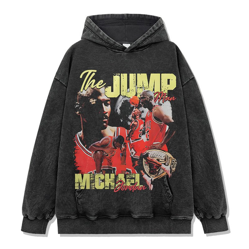 MICHAEL JORDAN VINTAGE HOODIE – שחור שטוף