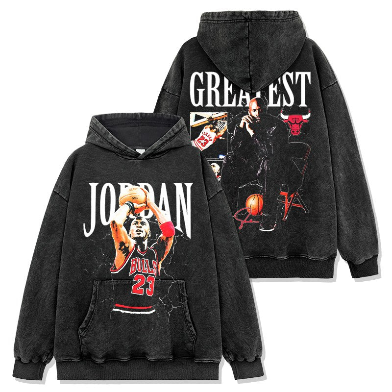 MICHAEL JORDAN VINTAGE HOODIE – שחור שטוף
