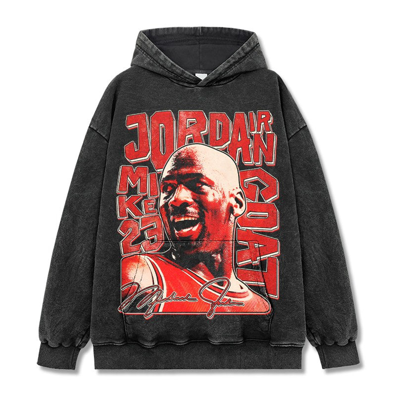 MICHAEL JORDAN VINTAGE HOODIE – שחור שטוף