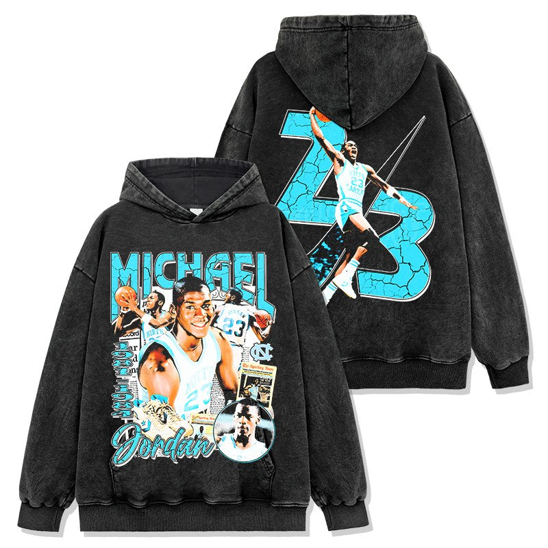MICHAEL JORDAN VINTAGE HOODIE – שחור שטוף