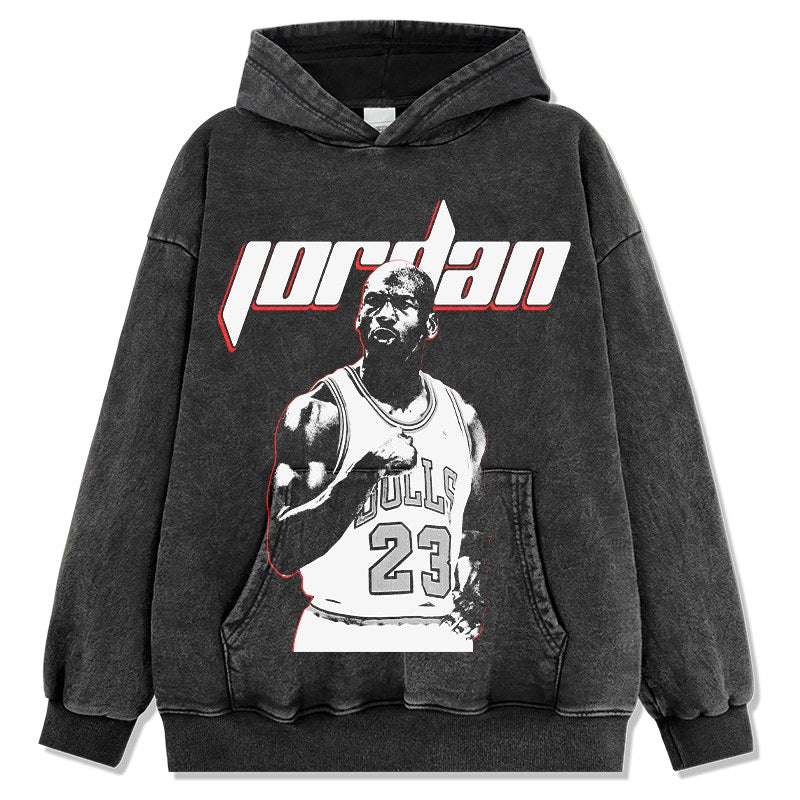 MICHAEL JORDAN VINTAGE HOODIE – שחור שטוף