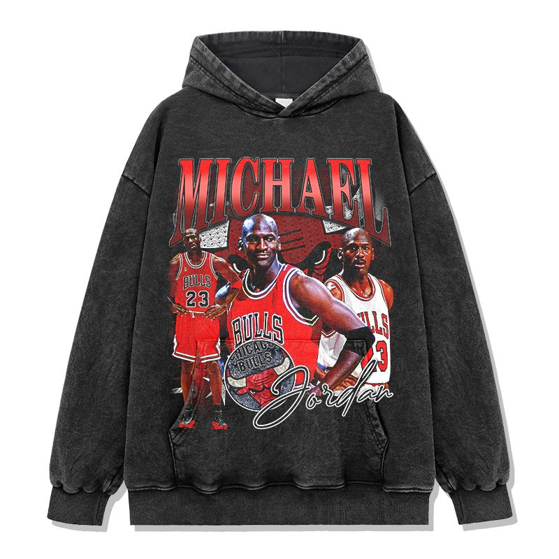 MICHAEL JORDAN VINTAGE HOODIE – שחור שטוף