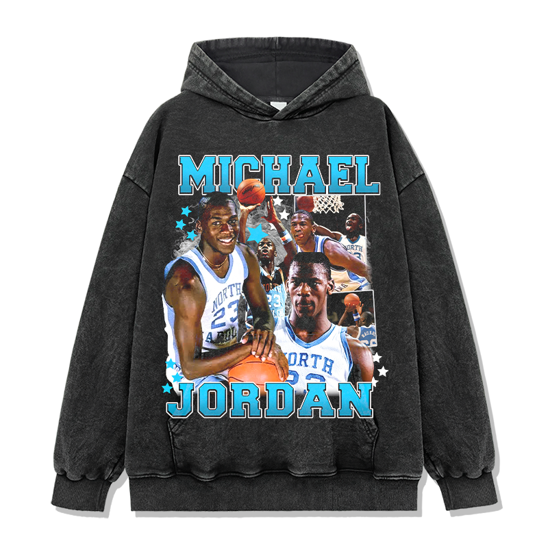 MICHAEL JORDAN VINTAGE HOODIE – שחור שטוף