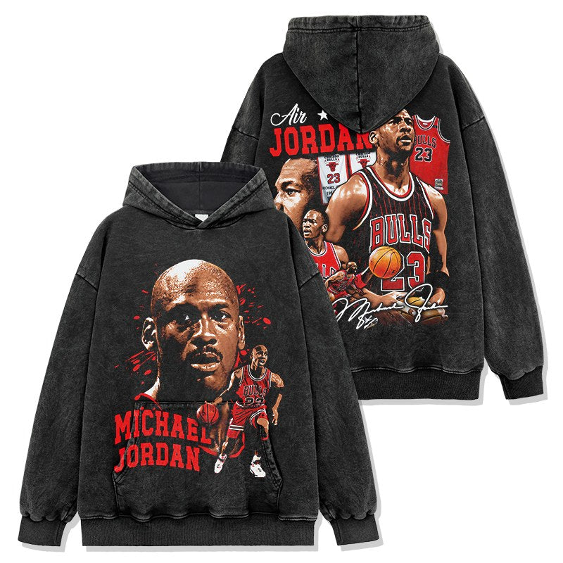 MICHAEL JORDAN VINTAGE HOODIE – שחור שטוף
