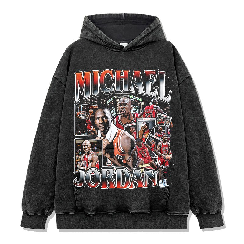 MICHAEL JORDAN VINTAGE HOODIE – שחור שטוף