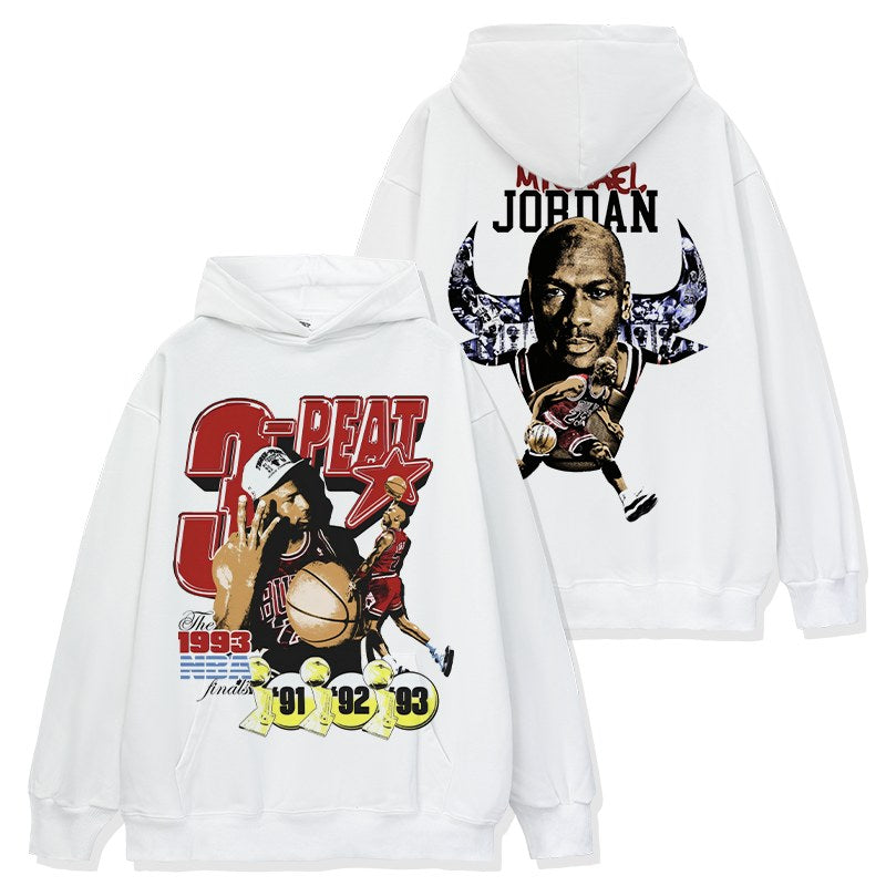 MICHAEL JORDAN VINTAGE HOODIE – לבן