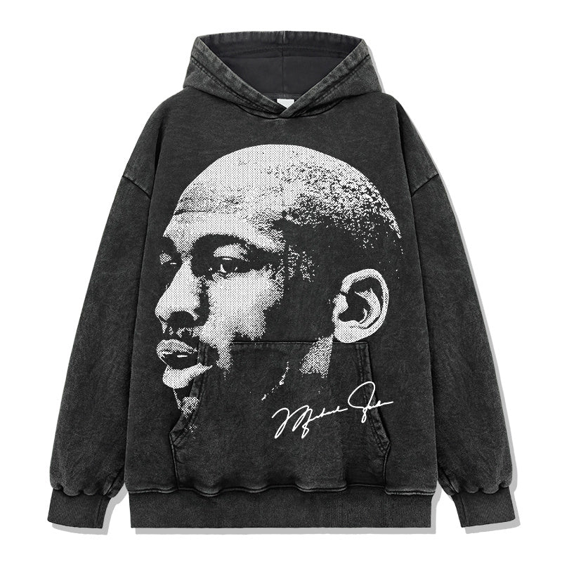 MICHAEL JORDAN VINTAGE HOODIE – שחור שטוף