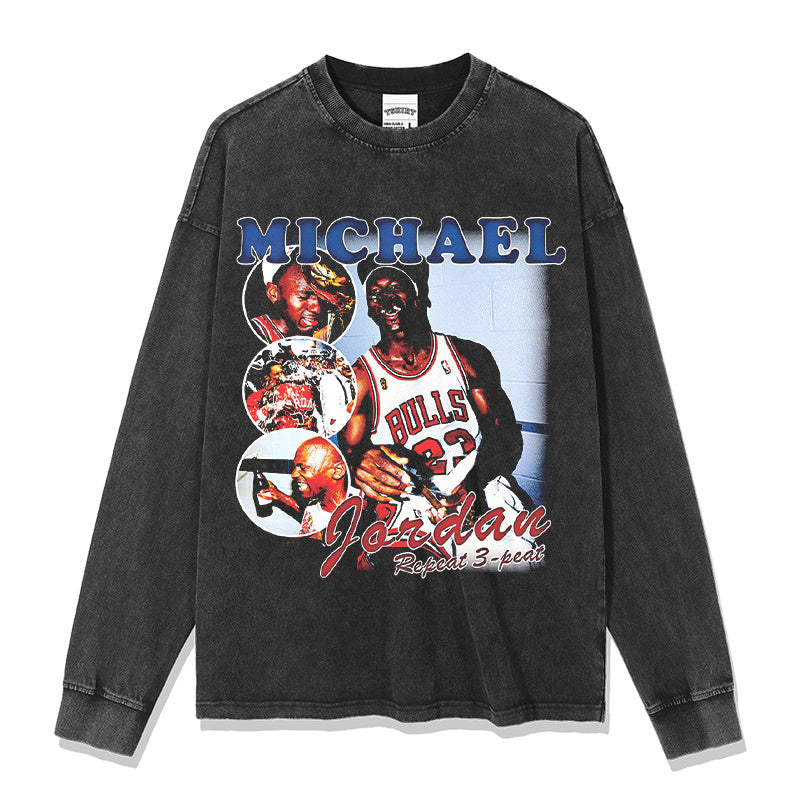MICHAEL JORDAN LONG SLEEVE – שחור שטוף