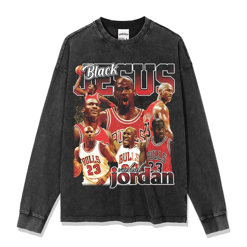 MICHAEL JORDAN LONG SLEEVE – שחור שטוף
