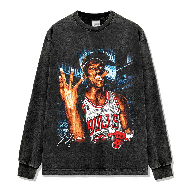 MICHAEL JORDAN LONG SLEEVE – שחור שטוף
