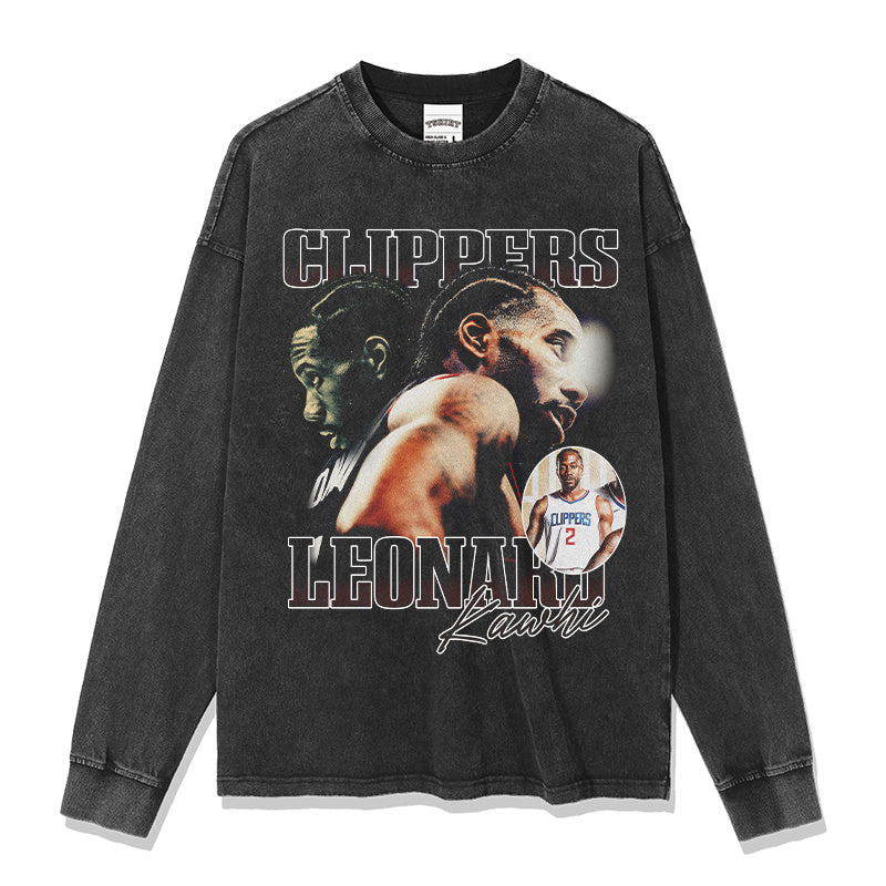 KAWHI LEONARD LONG SLEEVE – שחור שטוף
