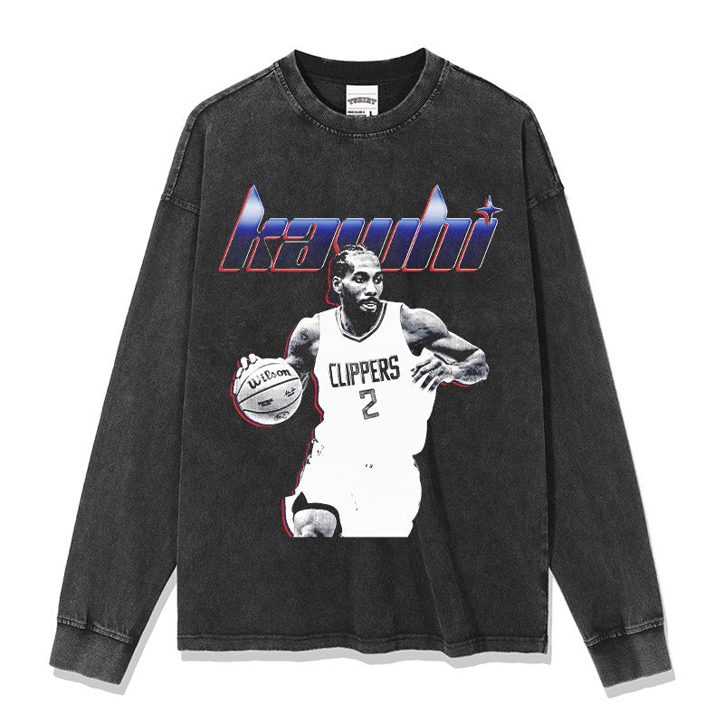 KAWHI LEONARD LONG SLEEVE – שחור שטוף