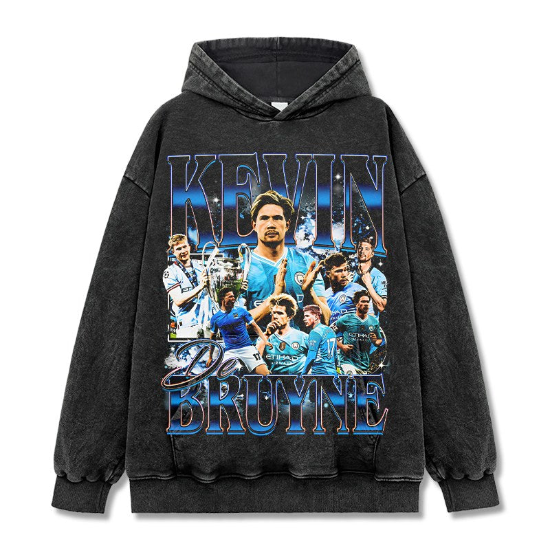 KEVIN DE BRUYNE VINTAGE HOODIE – שחור שטוף
