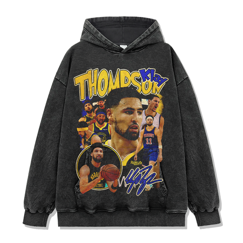 KLAY THOMPSON VINTAGE HOODIE – שחור שטוף
