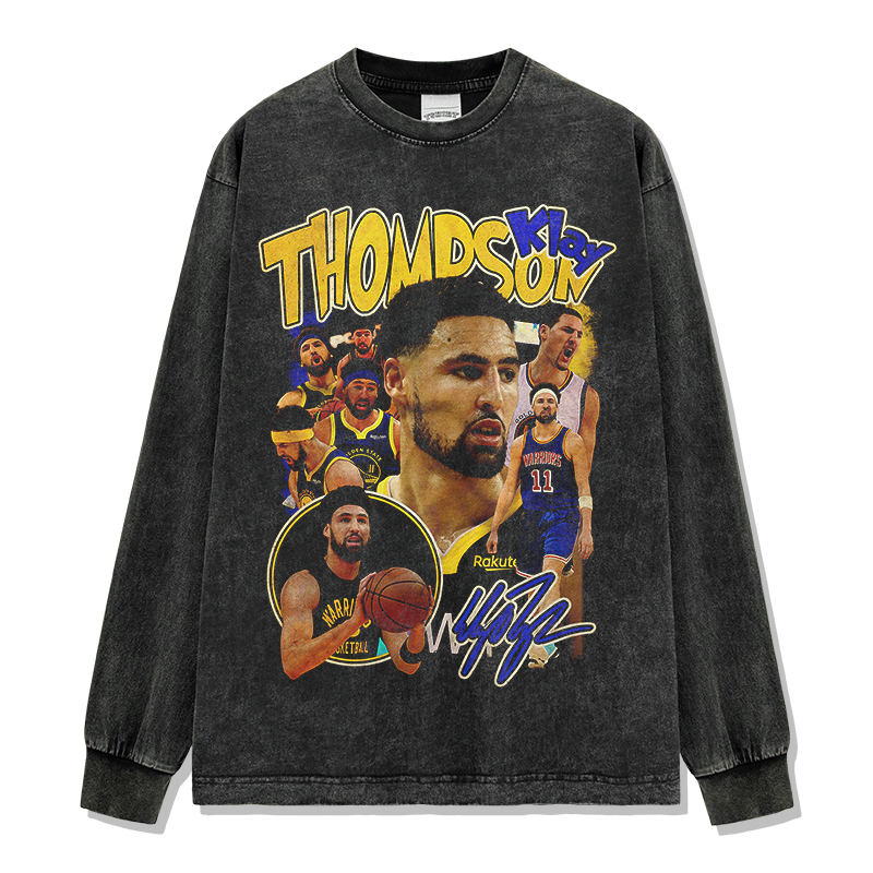 KLAY THOMPSON LONG SLEEVE – שחור שטוף