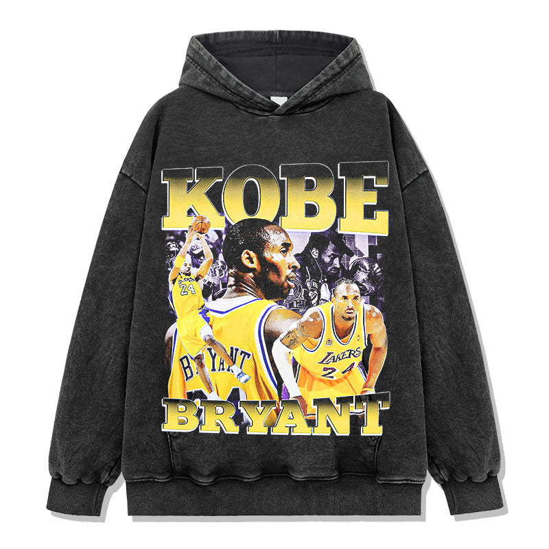 KOBE BRYANT VINTAGE HOODIE – שחור שטוף