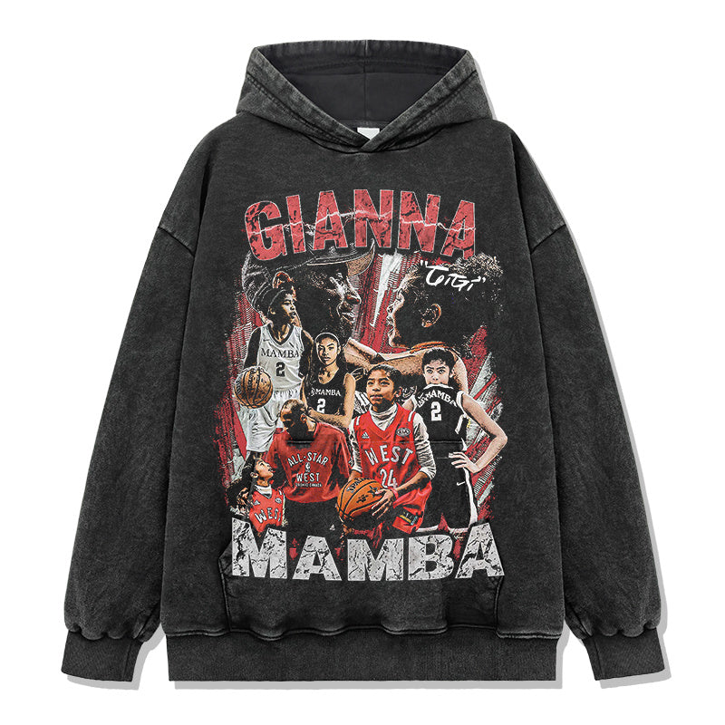 KOBE BRYANT VINTAGE HOODIE – שחור שטוף