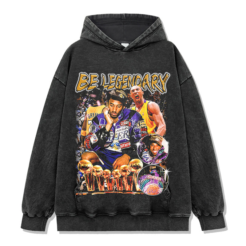 KOBE BRYANT VINTAGE HOODIE – שחור שטוף