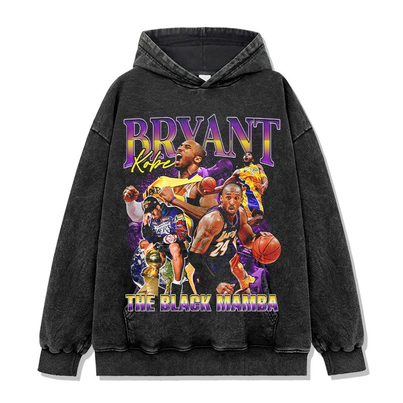 KOBE BRYANT VINTAGE HOODIE – שחור שטוף