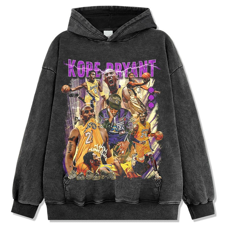 KOBE BRYANT VINTAGE HOODIE – שחור שטוף