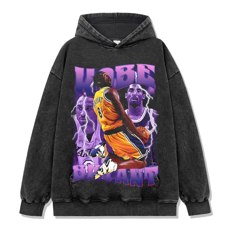 KOBE BRYANT VINTAGE HOODIE – שחור שטוף