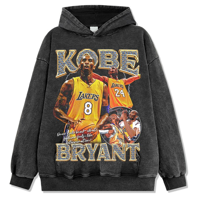 KOBE BRYANT VINTAGE HOODIE – שחור שטוף