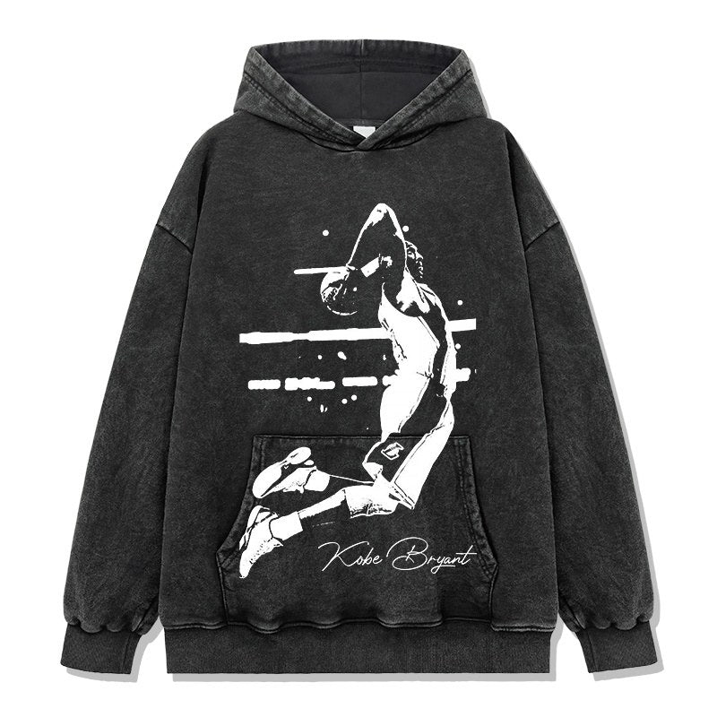 KOBE BRYANT VINTAGE HOODIE – שחור שטוף