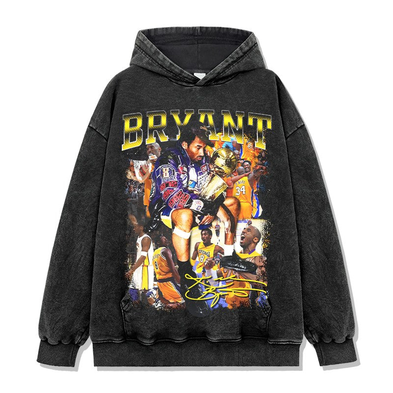 KOBE BRYANT VINTAGE HOODIE – שחור שטוף