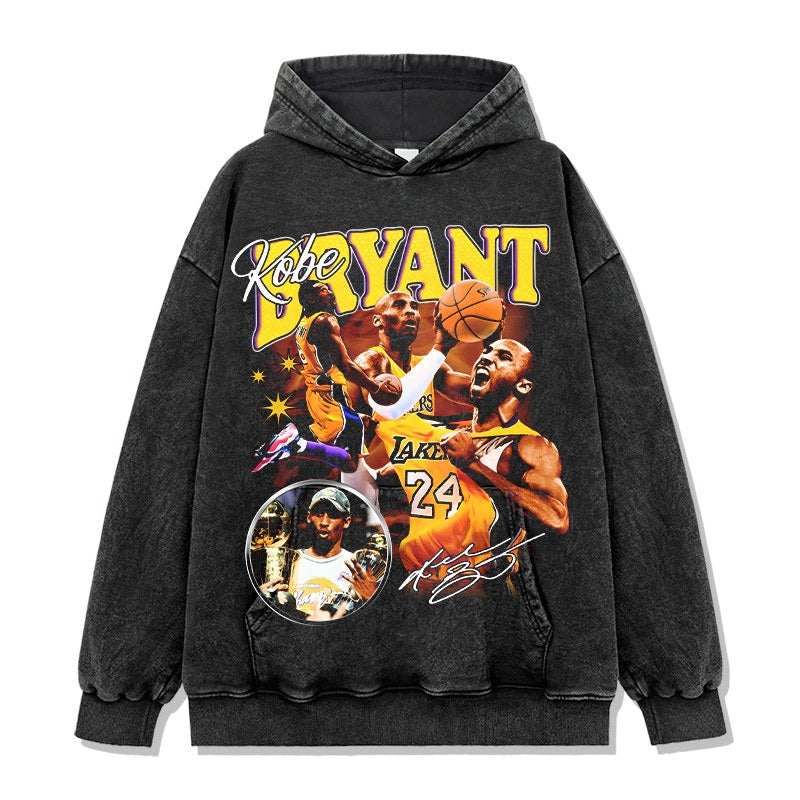 KOBE BRYANT VINTAGE HOODIE – שחור שטוף