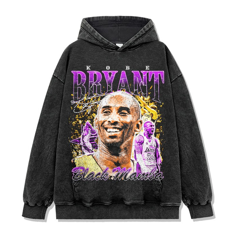 KOBE BRYANT VINTAGE HOODIE – שחור שטוף