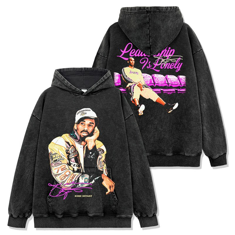 KOBE BRYANT VINTAGE HOODIE – שחור שטוף