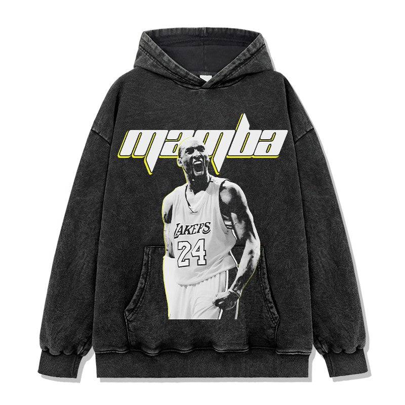 KOBE BRYANT VINTAGE HOODIE – שחור שטוף